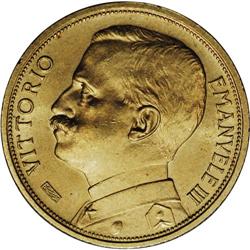 Vittorio Emanuele III gold 20-Lire 1912-R, KM-48, rare, 