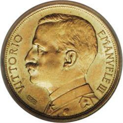 Vittorio Emanuele III gold 20-Lire 1912-R, KM-48, rare, 