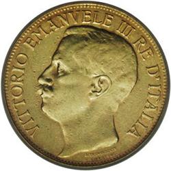 Vittorio Emanuele III gold 50-Lire 1911-R, KM-54, XF45 