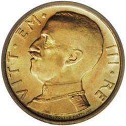 Vittorio Emanuele III gold 20-Lire 1931-R, KM-71, Year 