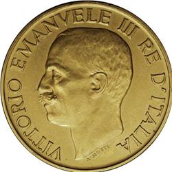 Vittorio Emanuele III gold 100-Lire 1923-R, KM-65, very 