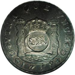 British Colonial 6 Shillings 8 Pence (circa 1758), KM8. 