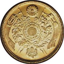 Meiji 6 (1873) gold 5 Yen, F-47, KM-Y11a, MS66 NGC. A b 