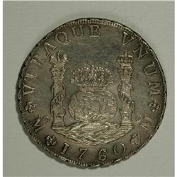 Charles III 8 Reales1760-Mo MM, KM-105, Choice XF-AU, a 