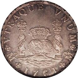 Charles III 8 Reales 1761-Mo MM, KM-105, cross-tip spli 