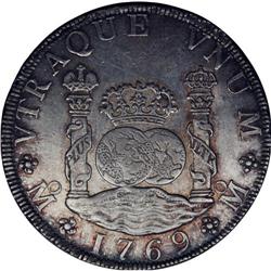 Charles III 8 Reales 1769-Mo MF, KM-105, XF, little fie 