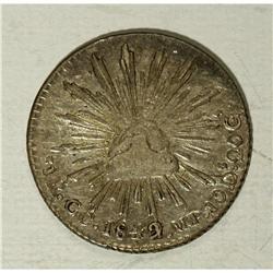 Cap and Rays silver Real 1849/8-GC MP blundered date, K 