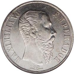 Maximilian Peso 1866-Mo, KM-387, MS62 NGC, some softnes 