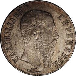 Maximilian Peso 1866-Pi, KM-388.2, the much scarcer iss 