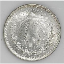 Republic Peso 1919, KM454, nice AU-UNC, sharp details a 