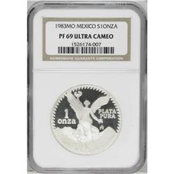 Estados Unidos silver 1 Onza 1983-Mo, KM-494.1, PR69 Ul 