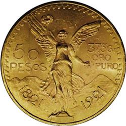 Estados Unidos gold 50 Pesos 1921, KM-481, first minted 