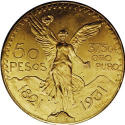 Estados Unidos gold 50 Pesos 1931, KM-481, Uncirculated 