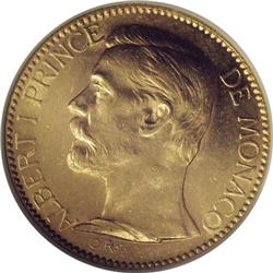 Prince Albert gold 100 Francs 1895A, KM105, AU58 NGC, a 