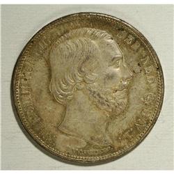 Kingdom of the Netherlands. William III 2-1/2 Gulden 