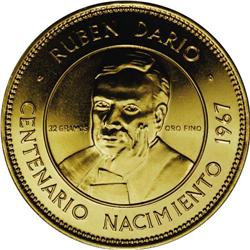 Republic gold 50 Cordobas 1967, KM25, choice prooflike 