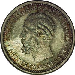Oscar II of Sweden 30 Skilling/Krone 1875, 