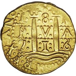 Felipe V gold cob 8 Escudos 1716-M, KM38.2, Friedberg 7 