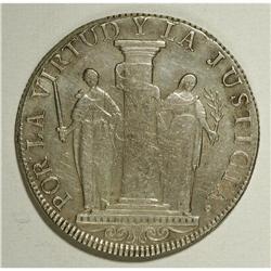 Provisional Republic 8 Reales 1822-JP, KM136, nearly XF 