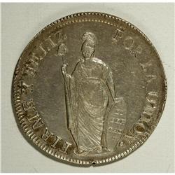 Republic - Pair of 8 Reales, KM142.3, large Libertad re 