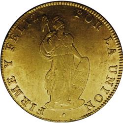 Republic gold 8 Escudos 1826-GM Cuzco, KM148.2, XF-AU, 