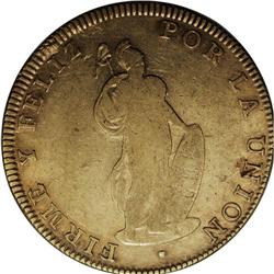 Republic gold 8 Escudos 1832-VoArSh Cuzco, KM148.2, ton 