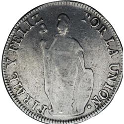 Republic of North Peru 8 Reales 1839-MB Lima, KM164, VF 