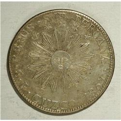 Republic of South Peru 8 Reales - Duo, KM170, 1837-MS C 