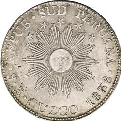 Republic of South Peru 8 Reales 1838-MS Cuzco, 