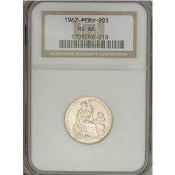 Republic gold 20 Soles - Three Dates, KM229, 1965 BU, 1 