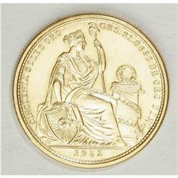 Republic gold 50 Soles 1952, KM230, nice brilliant UNC, 