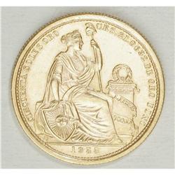 Republic gold 50 Soles 1955, KM230, prooflike UNC, some 