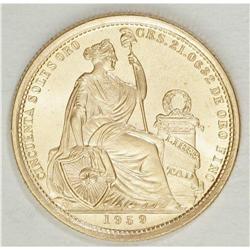 Republic gold 50 Soles 1959, KM230, gem brilliant UNC, 