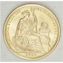 Republic gold 50 Soles 1962, KM230, superb BU, 6/5 over 