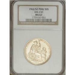 Republic gold 50 Soles 1962/52, KM230, MS67 NGC, a choi 