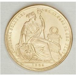 Republic gold 50 Soles 1965, KM230, choice BU. 