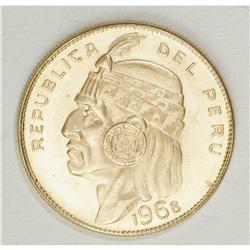Republic gold 50 Soles 1968, KM219, choice brilliant UN 