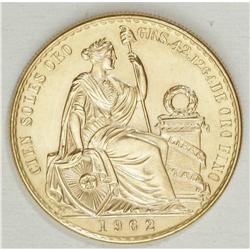 Republic gold 100 Soles 1962, KM231, choice BU. 