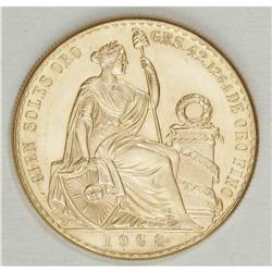 Republic gold 100 Soles 1968, KM231, choice BU, only 54 