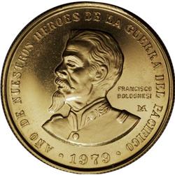 Republic gold 100000 Soles 1979, KM280, choice prooflik 