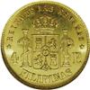 Image 2 : Spanish Philippines. Isabella II gold 4-Pesos 1864, KM- 