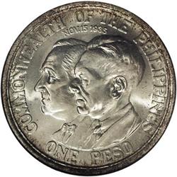 USA Administration Roosevelt-Quezon silver Peso 1936-M, 