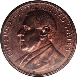 Wilson Dollar in bronze 1920, HK-450, MS63 RB NGC, espe 