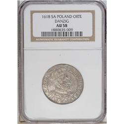 Danzig. Sigismund III 1/4 Talar (Ort) 1618, KM14, plain 