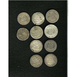 Danzig. Selection of 1/4 Talars, Sigismund III, seven e 