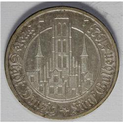 Danzig Free City .750-fine silver 5 Gulden 1923, KM-147 