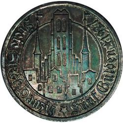 Danzig Free City .750-fine silver 5 Gulden 1927, KM-147 