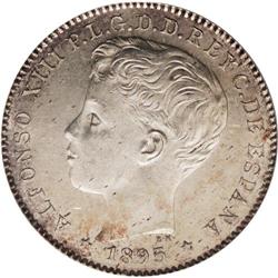 Alfonso XIII 20 Centavos 1895 PGV, KM-22 