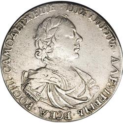 Peter I. Rouble 1719 O?, Small Head, L on eagle''s tail 