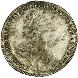 Peter I Ruble 1724, KM162.4, Dav-1660, Fine, weakly str 